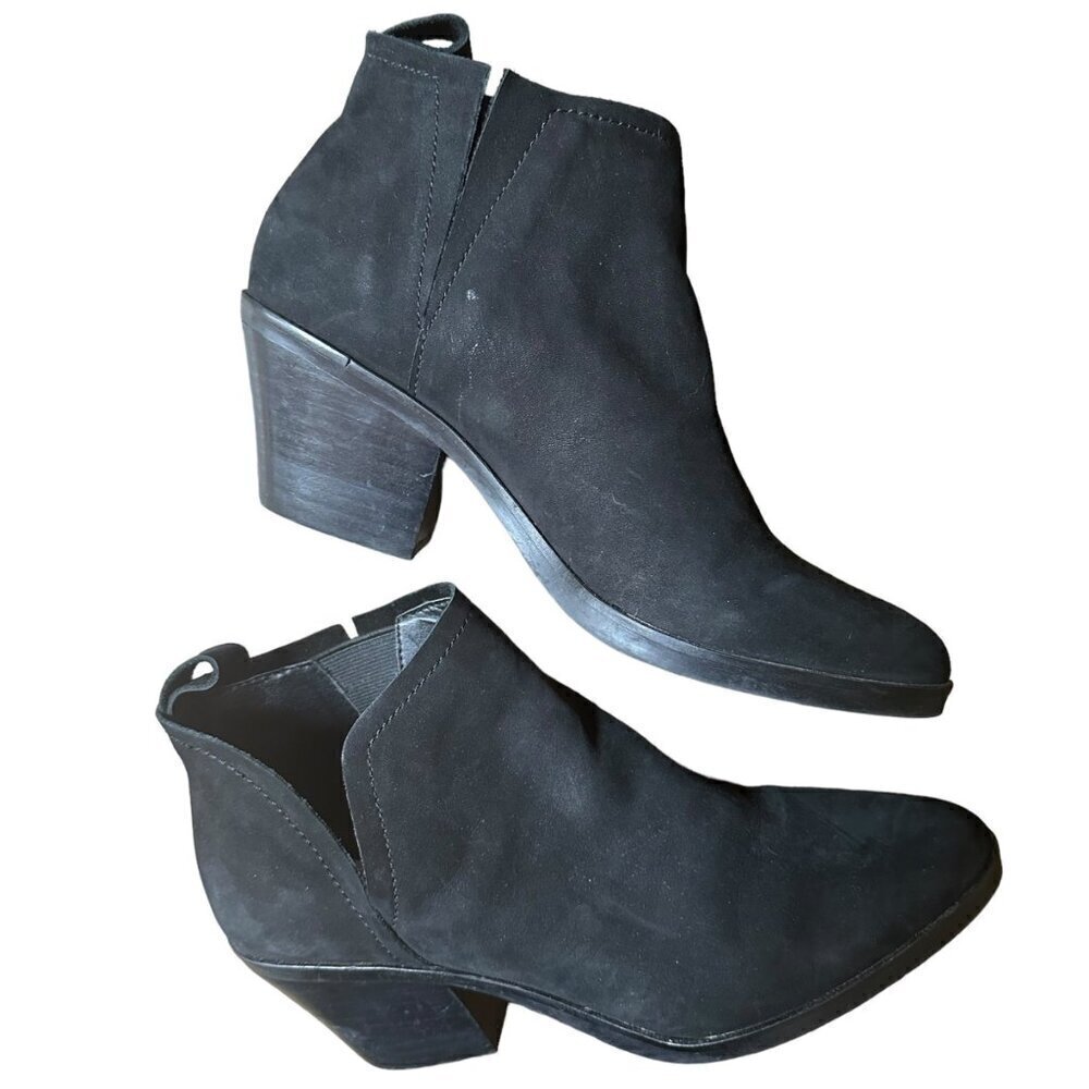 Steve Madden Ankle‎ Booties Black Fresko Suede Boho Western Block Heel Size 6